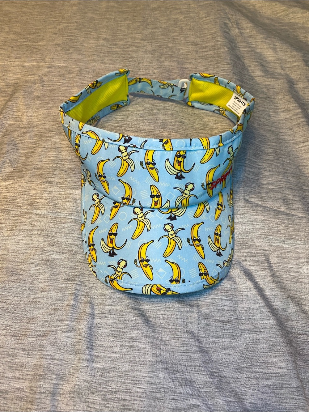 Sprints Visor Unisex OSFM Blue & Yellow Banana Pattern